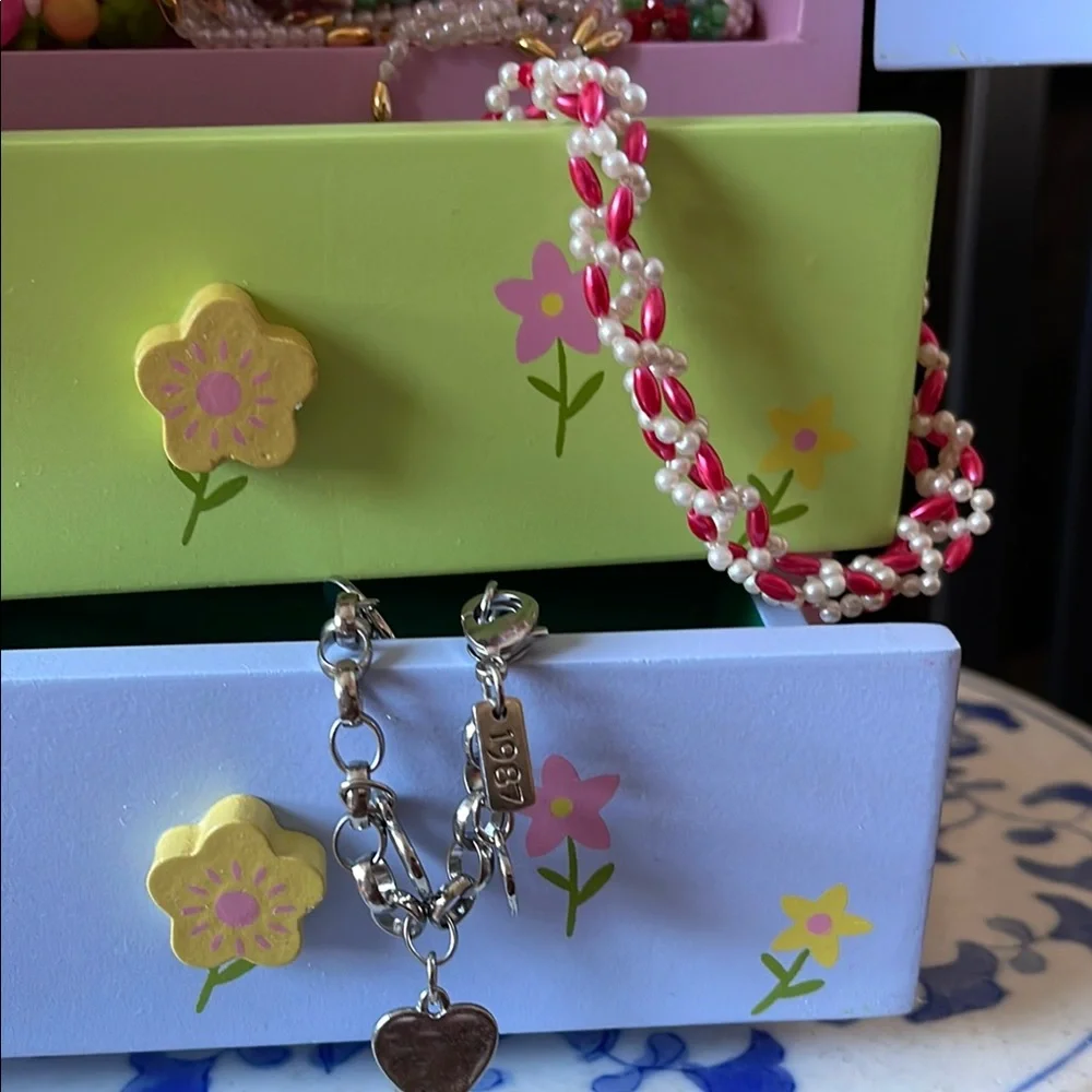 Jewelry Box Filled with Playing Dress-up Jewelry Accessories